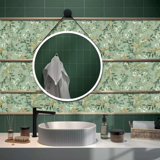 Unyqoos® Zelfklevend retro bloemenbehang voor een sfeervolle woonkamer of slaapkamer