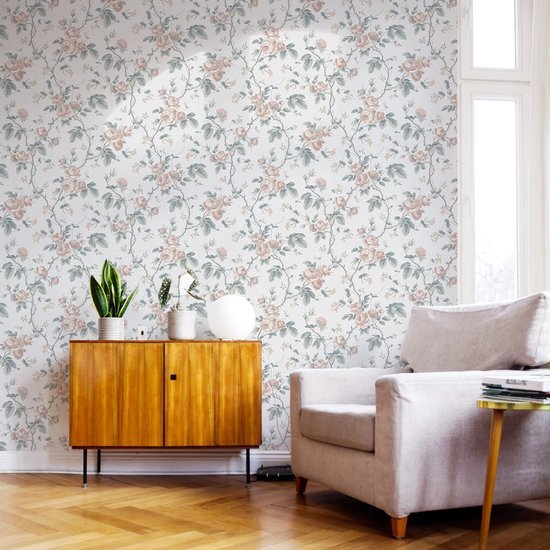 Unyqoos® Zelfklevende Bloemenbehang voor Meubels en Wanden - 40 x 300 cm Roze Patroon