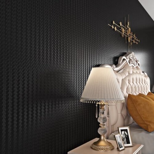 550x550-17137.jpg Unyqoos® Zwarte zelfklevende folie met vlechtlook voor diverse interieurtoepassingen