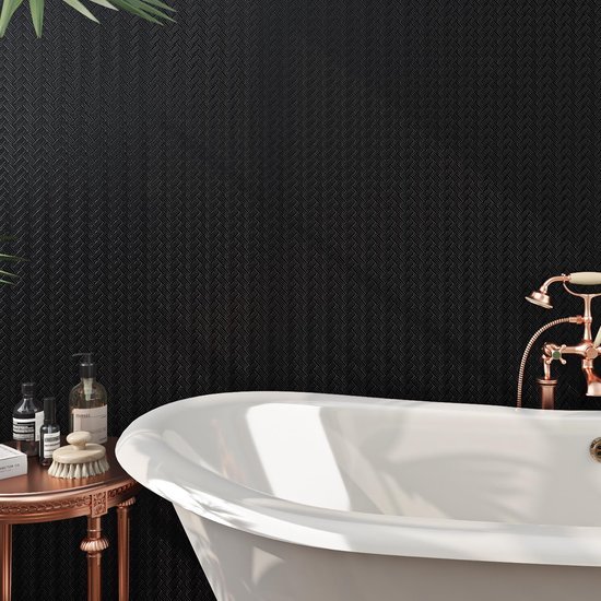 550x550-17138.jpg Unyqoos® Zwarte zelfklevende folie met vlechtlook voor diverse interieurtoepassingen