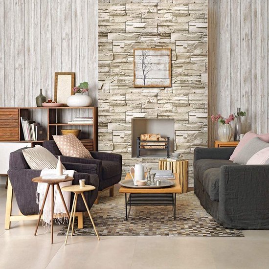 550x550-17162.jpg Unyqoos® Waterdicht zelfklevend behang met vintage baksteenpatroon voor diverse ruimtes