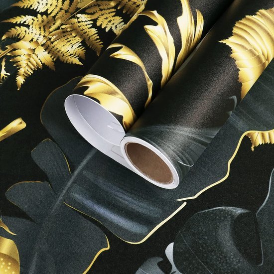 550x550-17177.jpg Unyqoos® Stijlvol Jungle Patroonbehang in Goud en Zwart voor Wanden en Meubels