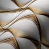 Unyqoos® Hoogwaardig 3D Vliesbehang in Goud en Wit voor Moderne Interieurs