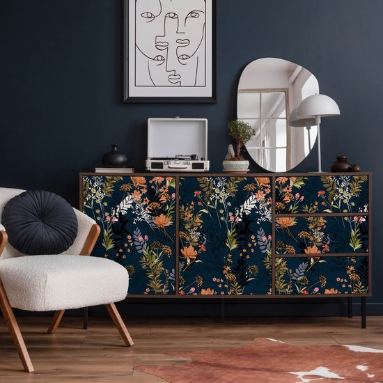 Unyqoos® Waterbestendig zelfklevend behang met tropische bladeren en bloemenpatroon