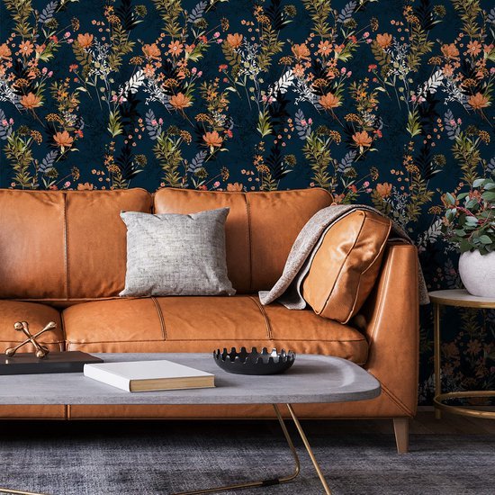 Unyqoos® Waterbestendig zelfklevend behang met tropische bladeren en bloemenpatroon