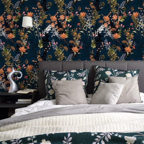 Unyqoos® Waterbestendig zelfklevend behang met tropische bladeren en bloemenpatroon
