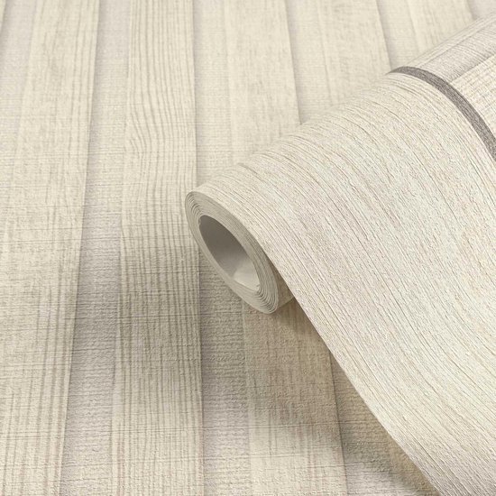 Unyqoos® Realistisch houtlook vliesbehang met geïntegreerde plint voor elegante woonruimtes
