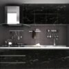 Unyqoos® Zelfklevende en Waterdichte Decoratieve Plakfolie voor Meubels en Muren, 60 x 500 cm, Marmer Zwart