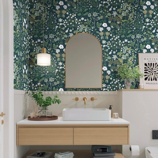 Unyqoos® Waterdicht zelfklevend behang met botanische bloemen voor diverse ruimtes