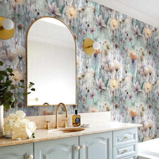 550x550-17273.jpg Unyqoos® Zelfklevend bloemenbehang met 3D-effect voor een stijlvolle woonkamer