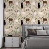 Unyqoos® Decoratieve zelfklevende vinyl behangrol met bloemen en schapenmotief