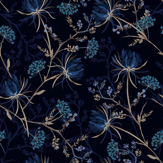 550x550-17286.jpg Unyqoos® Zelfklevend bloemenbehang met blauwe paardenbloem voor sfeervolle kamers 44,5 cm × 300 cm