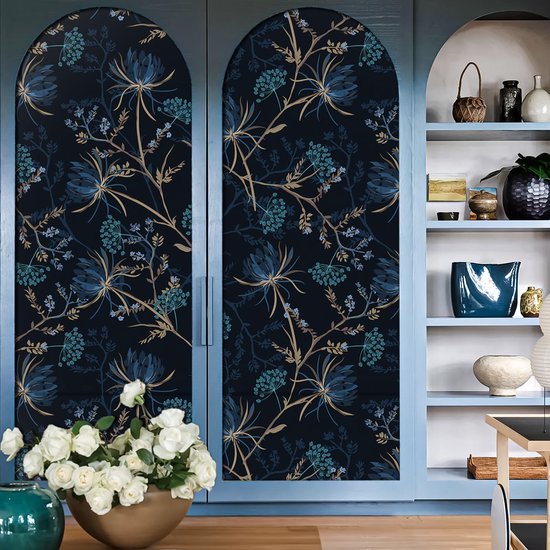 550x550-17288.jpg Unyqoos® Zelfklevend bloemenbehang met blauwe paardenbloem voor sfeervolle kamers 44,5 cm × 300 cm