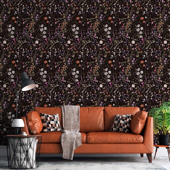 550x550-17301.jpg Unyqoos® Zelfklevend bloemenbehang met wildhout en madeliefjes voor muurdecoratie
