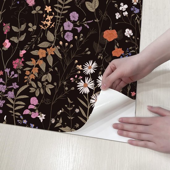 550x550-17305.jpg Unyqoos® Zelfklevend bloemenbehang met wildhout en madeliefjes voor muurdecoratie