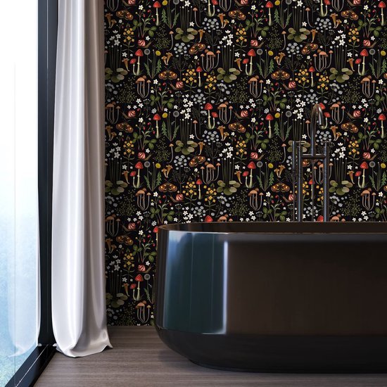 550x550-17355.jpg Unyqoos® Zelfklevend vintage bloemenbehang voor stijlvolle en watervaste muurdecoratie