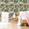 Unyqoos® Tropisch zelfklevend fotobehang met jungle dieren en bloemenpatroon