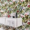 Unyqoos® Tropisch zelfklevend fotobehang met jungle dieren en bloemenpatroon