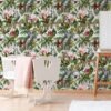 Unyqoos® Tropisch zelfklevend fotobehang met jungle dieren en bloemenpatroon