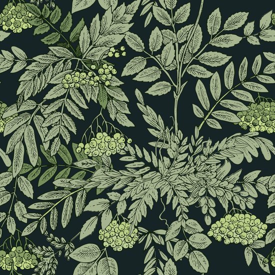 Unyqoos® en zwart jungle wandbehang met zelfklevende meubelfolie voor interieur