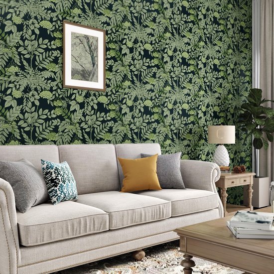 Unyqoos® en zwart jungle wandbehang met zelfklevende meubelfolie voor interieur