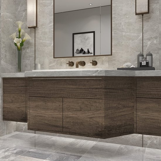 Unyqoos® Donkergrijze Zelfklevende Meubelfolie met Vintage Houtnerf voor Veelzijdige Toepassingen