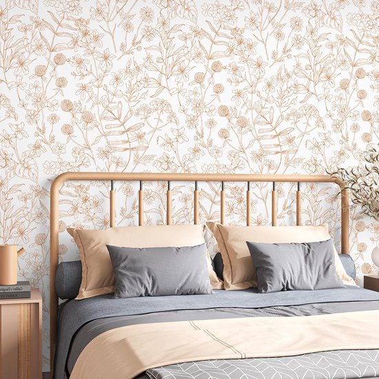 Unyqoos® Zelfklevende vintage bloemenbehang voor slaapkamer en woonkamer decoratie