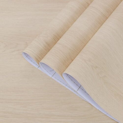 Unyqoos® Extra breed zelfklevend lichtbruin houtlook behang voor veelzijdige interieurmake-overs