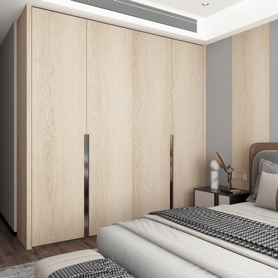 550x550-17462.jpg Unyqoos® Extra breed zelfklevend lichtbruin houtlook behang voor veelzijdige interieurmake-overs