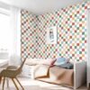 Unyqoos® Kleurrijk zelfklevend behang met schaakbordpatroon voor kinderkamers