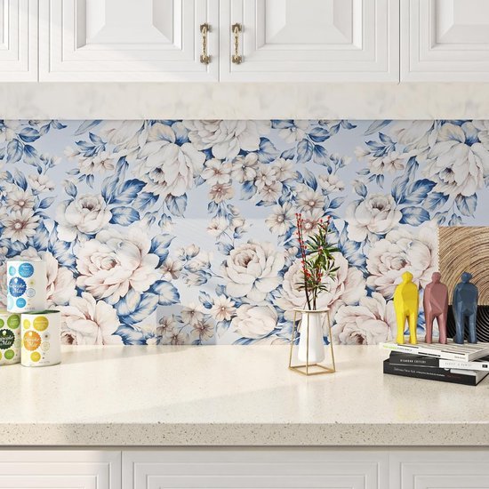 550x550-17533.jpg Unyqoos® Zelfklevend bloemenbehang in blauw en roze voor veelzijdige interieurdecoratie