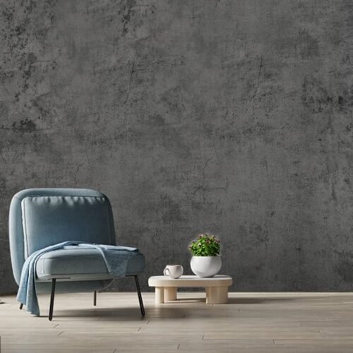 Unyqoos® Donkergrijs Zelfklevend Behang in Betonlook voor Industrieel Interieur