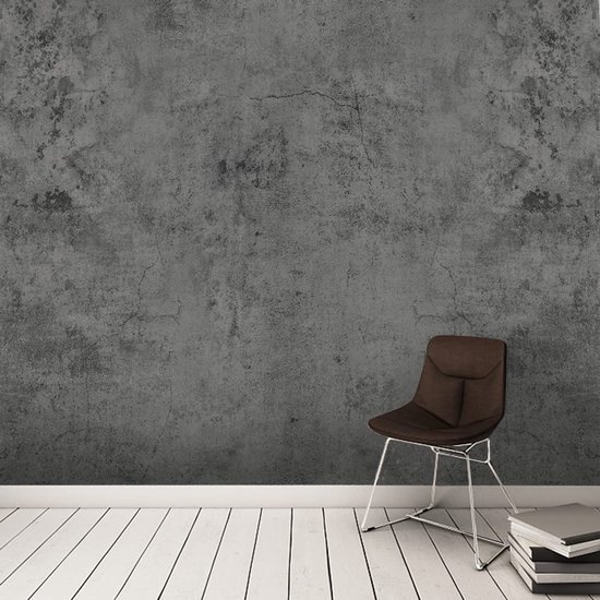 Unyqoos® Donkergrijs Zelfklevend Behang in Betonlook voor Industrieel Interieur