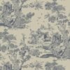 Unyqoos® Zelfklevend vintage behang met dieren en planten in beige en blauw