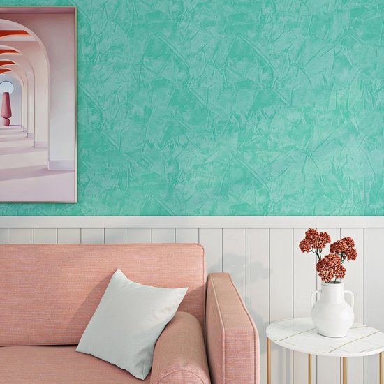 Unyqoos® Zelfklevende mintgroene fluweelachtige muur- en meubelfolie voor decoratie 44.5cm×7m