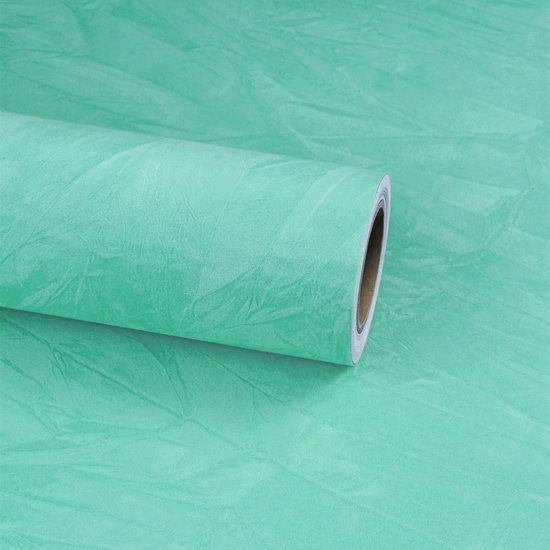 Unyqoos® Zelfklevende mintgroene fluweelachtige muur- en meubelfolie voor decoratie 44.5cm×7m