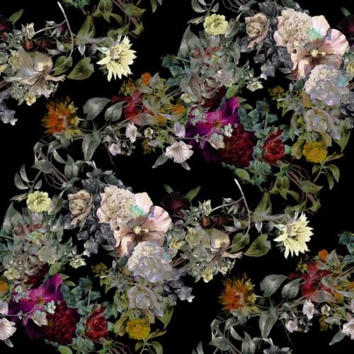 550x550-17587.jpg Unyqoos® Zelfklevend donker bloemenbehang met romantische rozen en wilde bladeren
