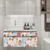 Unyqoos® Waterdichte, zelfklevende vinylbehangrol met abstract cirkelpatroon