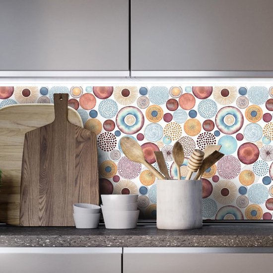 Unyqoos® Waterdichte, zelfklevende vinylbehangrol met abstract cirkelpatroon