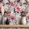 550x550-17640.jpg Unyqoos® Vintage bloemenbehang in grijs en roze voor sfeervolle interieurdecoratie