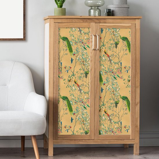 550x550-17651.jpg Unyqoos® Vintage bloemenbehang met tropische vogels en bladeren voor interieurdecoratie