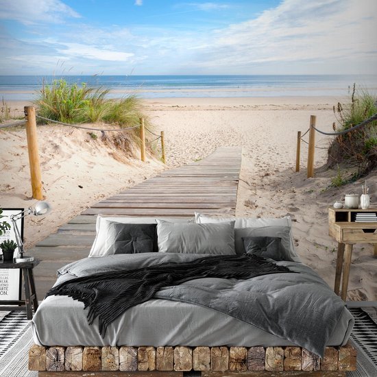Unyqoos® Groot fotobehang van strand en zee voor moderne woonkamer of slaapkamer