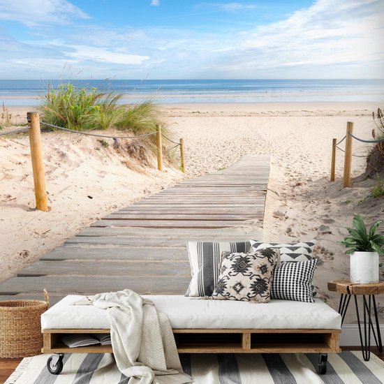 Unyqoos® Groot fotobehang van strand en zee voor moderne woonkamer of slaapkamer