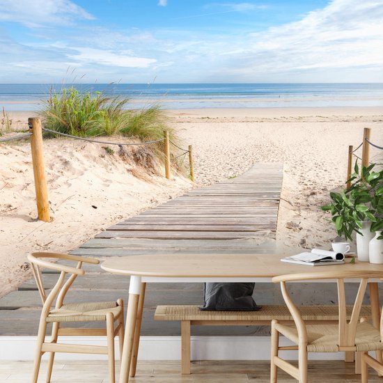 Unyqoos® Groot fotobehang van strand en zee voor moderne woonkamer of slaapkamer
