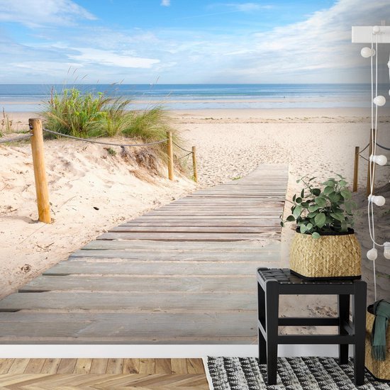 Unyqoos® Groot fotobehang van strand en zee voor moderne woonkamer of slaapkamer