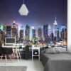 Unyqoos® Kleurrijk fotobehang met skyline van New York voor woonkamer en slaapkamer 352 x 250 cm