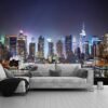 Unyqoos® Kleurrijk fotobehang met skyline van New York voor woonkamer en slaapkamer 352 x 250 cm