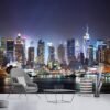 Unyqoos® Kleurrijk fotobehang met skyline van New York voor woonkamer en slaapkamer 352 x 250 cm