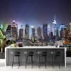 Unyqoos® Kleurrijk fotobehang met skyline van New York voor woonkamer en slaapkamer 352 x 250 cm