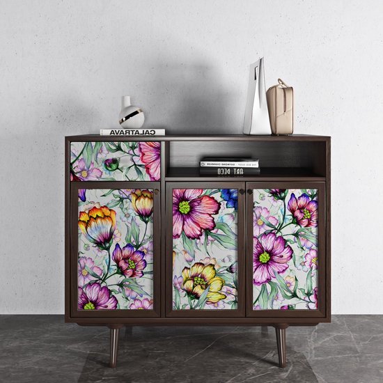 550x550-17706.jpg Unyqoos® Zelfklevend waterdicht behang met vintage bloemenmotief voor diverse ruimtes